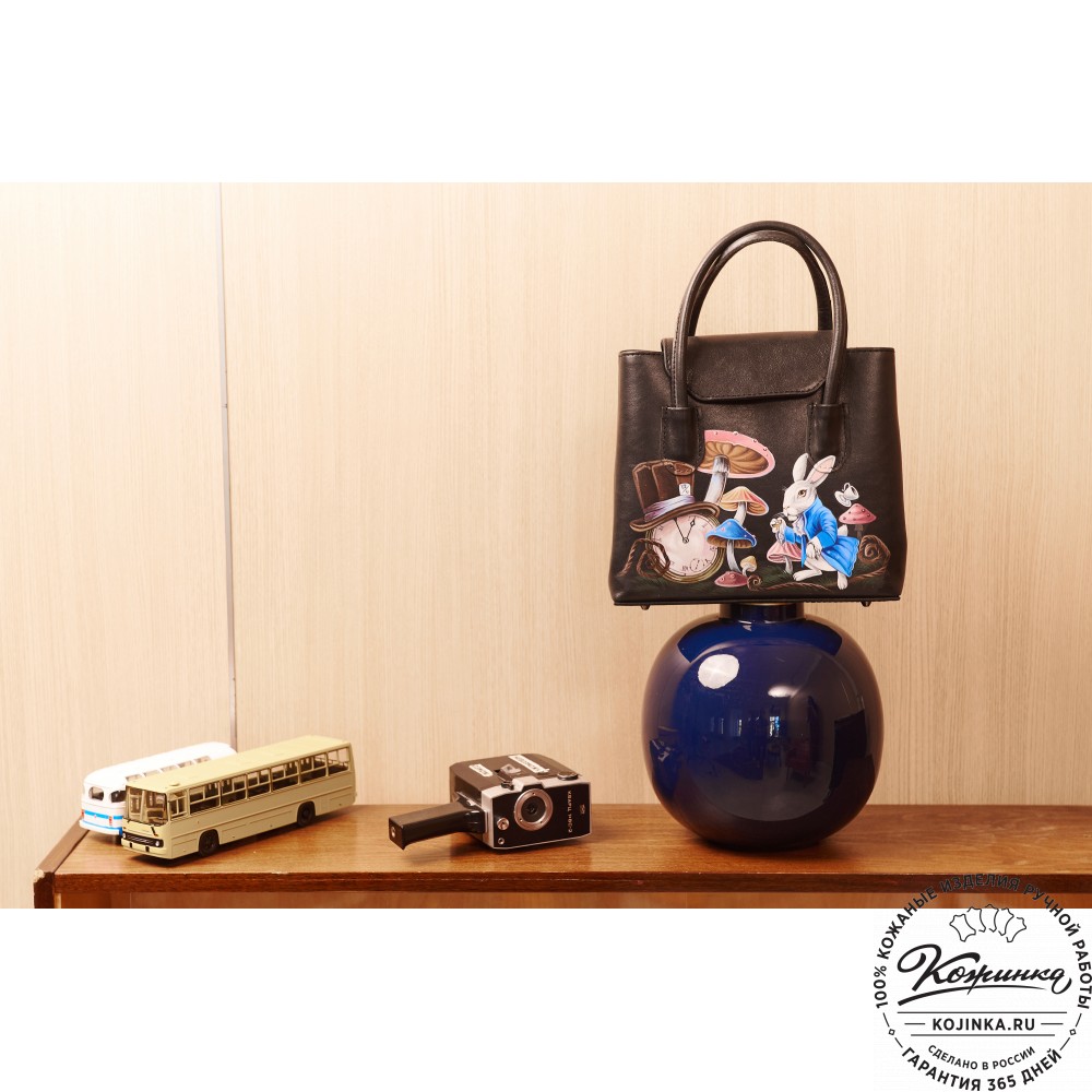 Женская кожаная сумка "Ванесса" "Алиса в стране чудес"